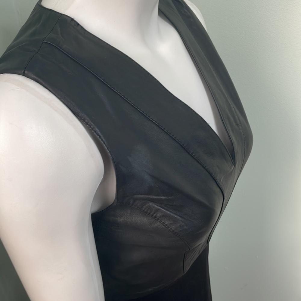 Reiss Tennyson Black Leather Dress - Picture 9 of 11